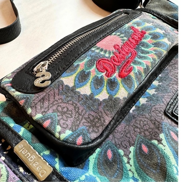 Desigual Bag boho floral Walking Over The Rainbow cross body bag Patchwork Purse - Picture 4 of 11